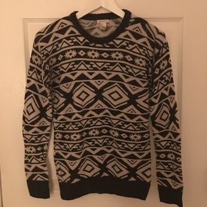 Geometric Style Grey Sweater
